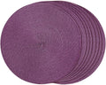 FunWheat Round Braided Placemats Set of 8 Table Mats by FunWheat