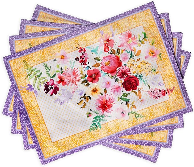 Maison d' Hermine Placemats Set of 4 Reusable 100% Combed Cotton | Cloth Place by MaisondHermine