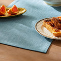 Rustic Cotton Linen Table Runner, 13x72 Inches River Blue | Farmhouse Style by ZEEMARTONLINE