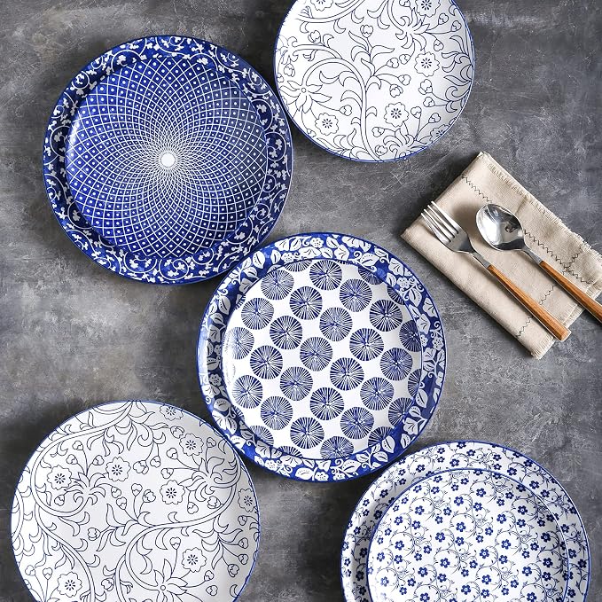 Selamica 8 inch Porcelain Dinner Plates, Large Size Serving Plate - Image 7