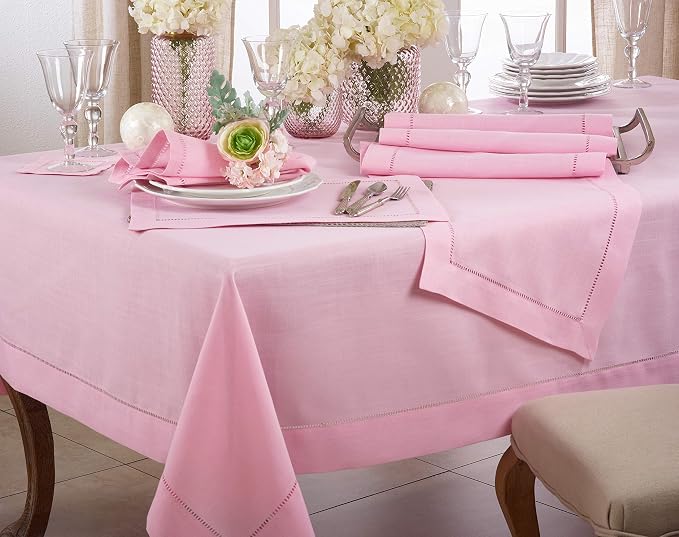 SARO LIFESTYLE Hemstitched Border Tablecloth - Image 3