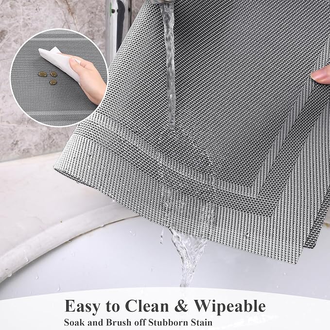 SHACOS Woven Vinyl Placemats Set of 4 Wipe Clean Place Mats - Image 7