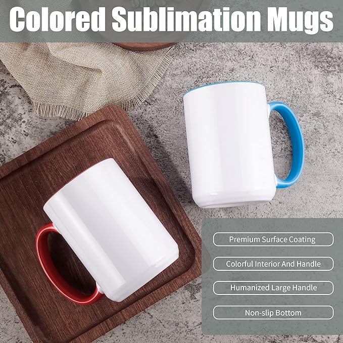 TANGLONG 12PC 15oz Sublimation coffee Mugswith Box -6 White and 6 Black | - Image 3