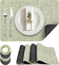 Fyvva Placemats Set of 4 Wipeable Reversible Faux Leather by Fyvva