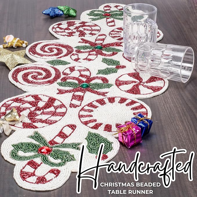 Luxury Beaded Runner 36 inch- Premium 13x36 Inch Candy Beaded & Polyester - Image 5