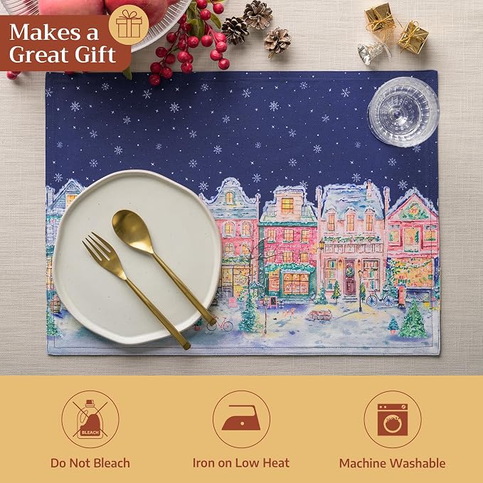 Maison d' Hermine Placemats Set of 4 Reusable 100% Cotton | Cloth Place Mats - Image 5