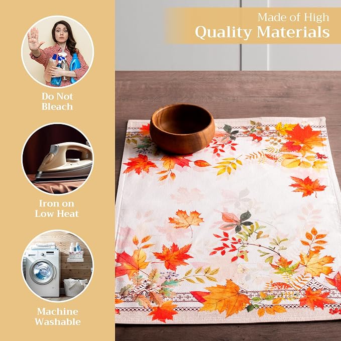 Maison d' Hermine Placemats Set of 4 Reusable 100% Cotton | Cloth Place Mats - Image 3