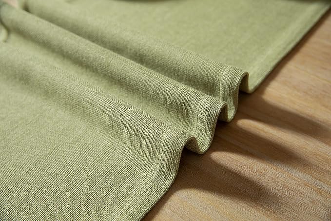 Burlap Style Farmhouse Table Runner, 14x90 Inches Light Sage Green | Thick - Image 6