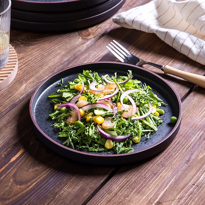 LERATIO Salad Plates, 8.0 inch ceramic plates, Ceramic Salad Plates Set of 6 - Image 2