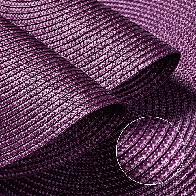 FunWheat Round Braided Placemats Set of 6 Table Mats - Image 4
