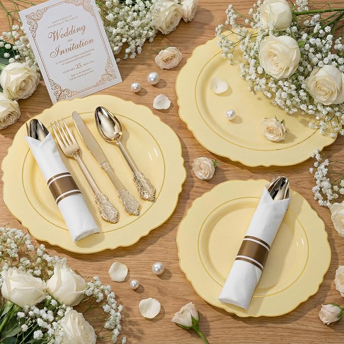350PCS Yellow Plates - Image 3
