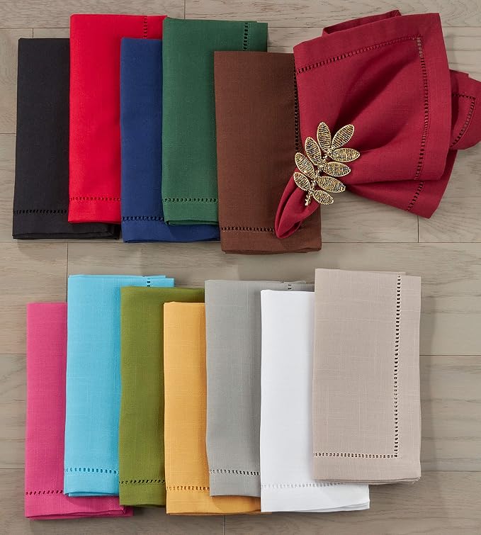 SARO LIFESTYLE Hemstitched Border Cocktail Napkin - Image 4