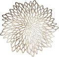 Snowkingdom Set of 12 Gold Metallic Placemats Laminated Vinyl Round Leaf by Snowkingdom