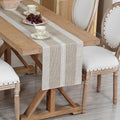NEWISHER Farmhouse Braided Striped Embroidery Table Runner 90 inches, Rustic by Newisher