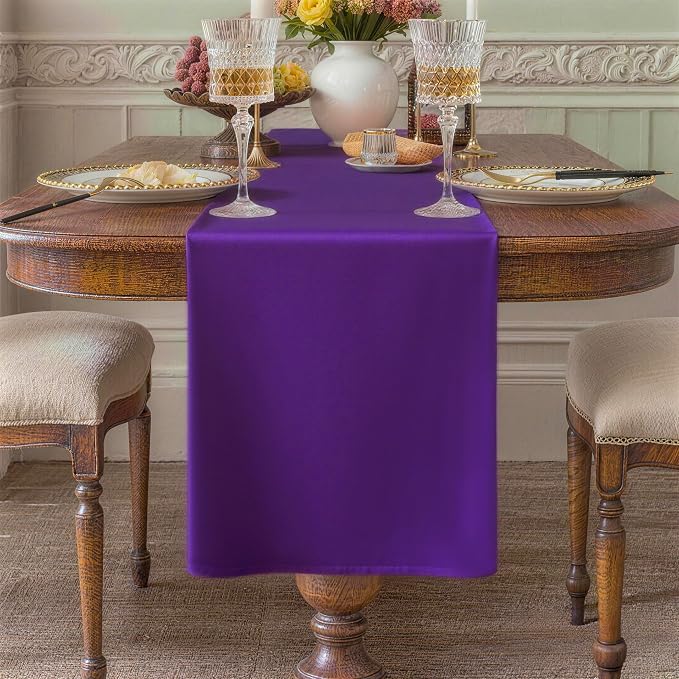 Purple Table Runner, Waterproof Washable Runners 48 Inches Long | Reusable by KAIPHO