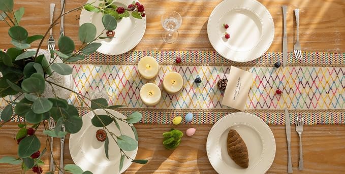 Keketoarrange Boho Macrame Table Runner 12x108 Inch | Woven Burlap Rustic - Image 6