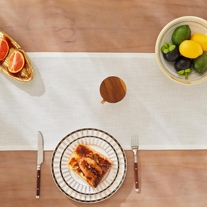 Rustic Cotton Linen Table Runner, 13x48 Inches Off White | Farmhouse Style - Image 5