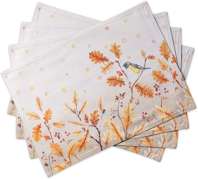 Maison d' Hermine Placemats Set of 4 Reusable 100% Cotton | Cloth Place Mats by MaisondHermine