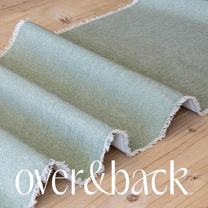 Over&Back 18x90 Woven Frayed Chambray Cotton Table Runner - Image 9