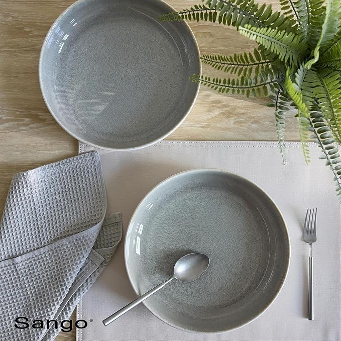 SANGO Resona Moss Large Serving Bowl, 64.25 oz, Salad & Dinner, Big Ceramic - Image 9
