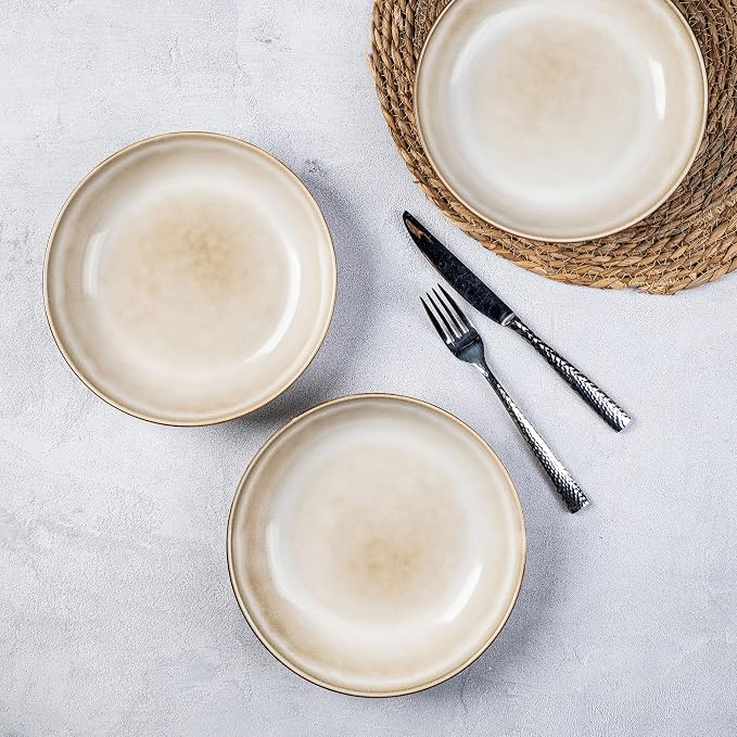 AmorArc 8.5’’ Ceramic Pasta Bowls Set of 4, 36oz Large Stoneware Bowls Set | - Image 3