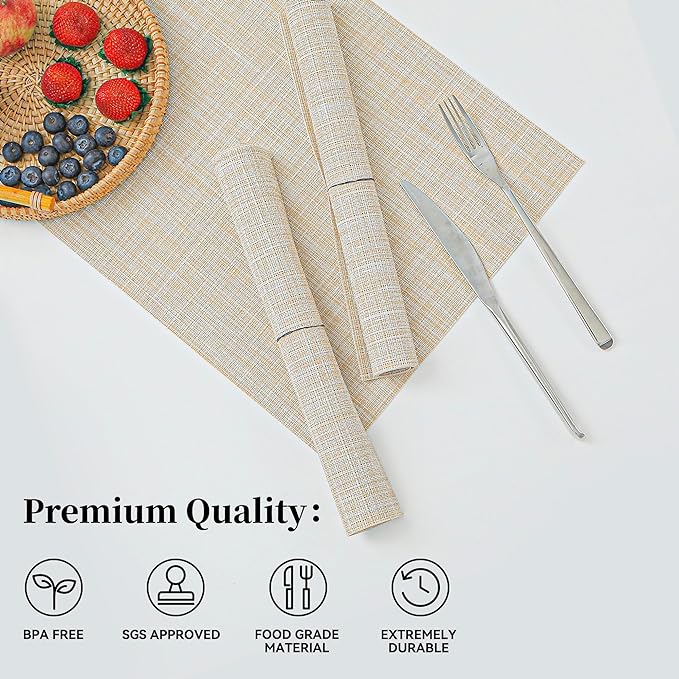Leetaltree Beige Placemats Set of 4 - Image 2