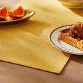 Rustic Cotton Linen Table Runner, 13x90 Inches Yellow | Farmhouse Style Linen by ZEEMARTONLINE