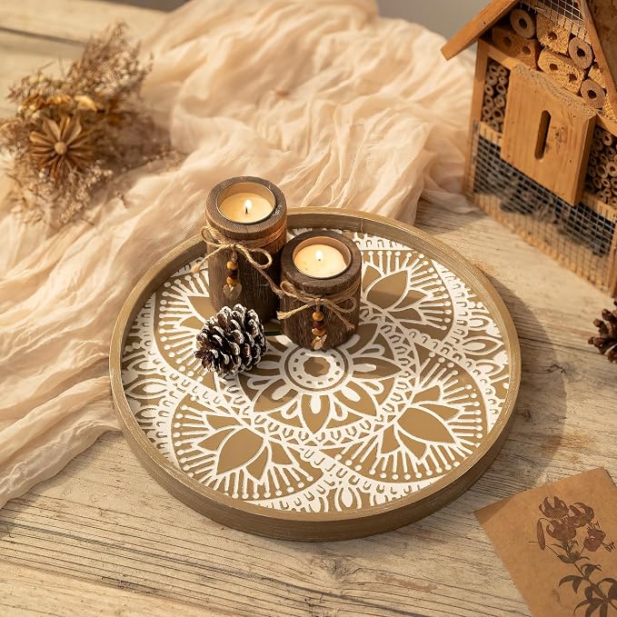 Hanobe Round Boho Decorative Tray - Image 2