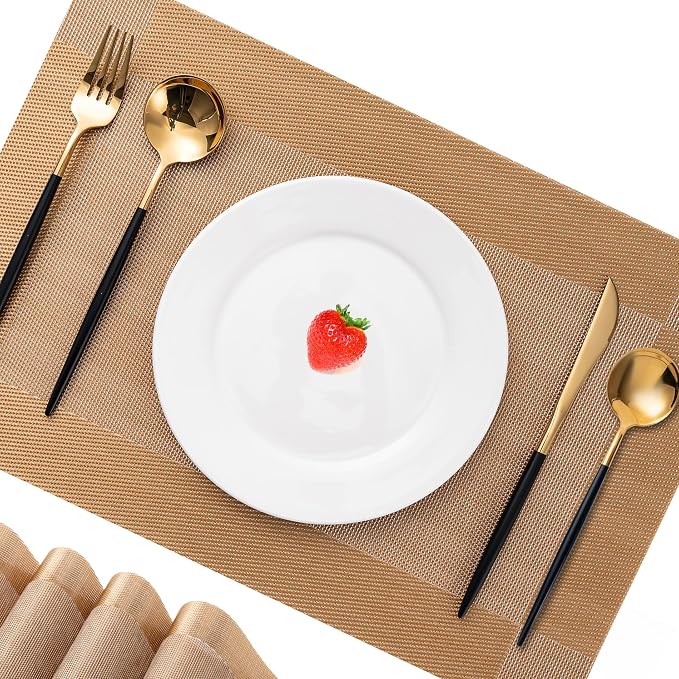 Placemats Set of 6 Washable Indoor | Outdoor Vinyl Place Mats - Image 7