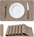 NCUE Vinyl Placemats Set of 6, Heat Resistant, Nonslip Faux Leather Waterproof by NCUE