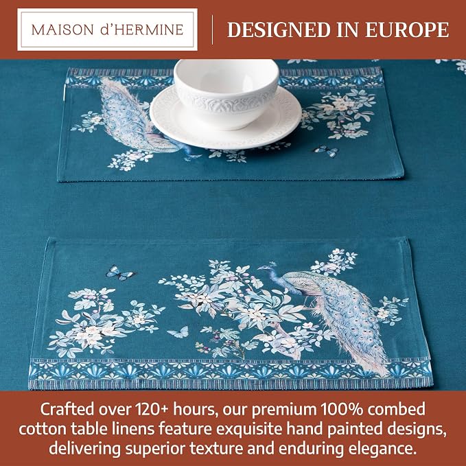 Maison d' Hermine Placemats Set of 4 Reusable 100% Combed Cotton | Cloth Place - Image 3