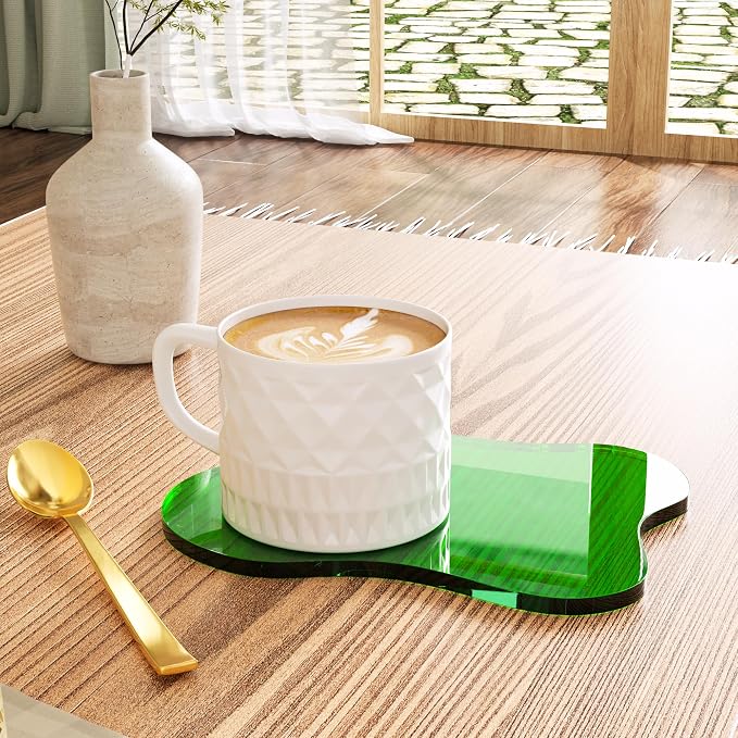 Acrylic Coaster Decorative Plates, Dark Green Bar Drink Coaster - Image 3