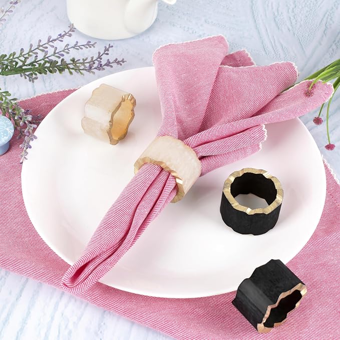 Rustic Epoxy Resin Napkin Rings, each 2x2x1 in., smooth finish, holiday dinners - Image 3