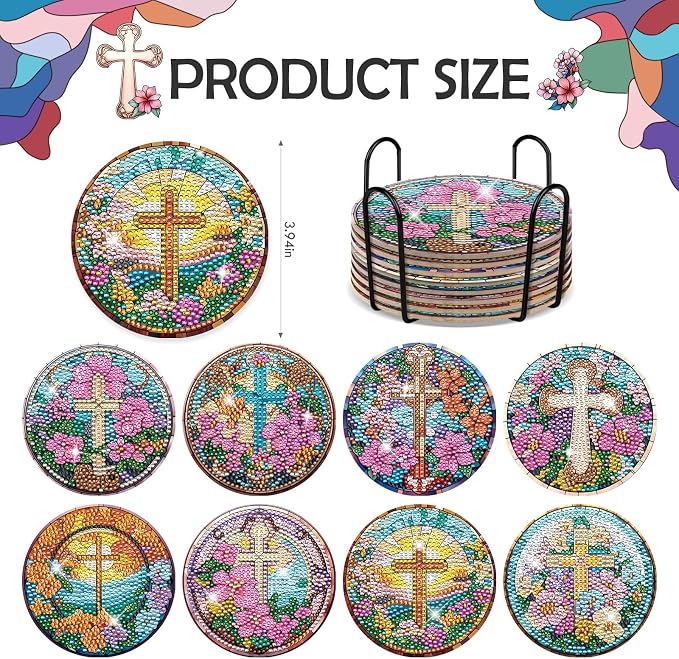Cross Diamond Art Coasters - Image 2