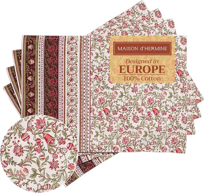 Maison d' Hermine Placemats Set of 4 Reusable 100% Cotton | Cloth Place Mats by MaisondHermine