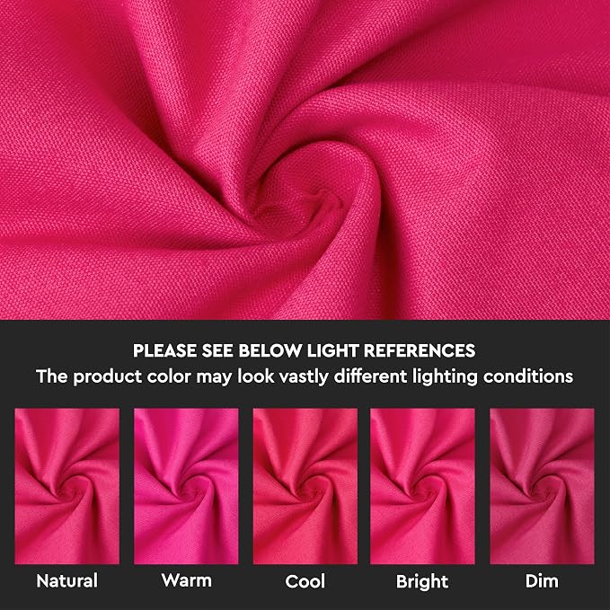 Encasa XO Table Runner, Cotton Canvas Dining Runner 13"x104" | Hot Pink - Image 3