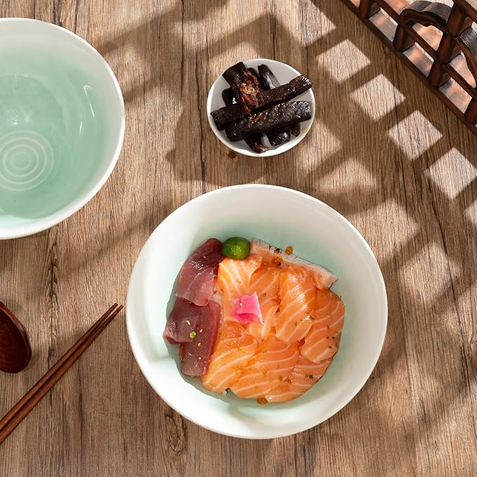 8 Inch Ceramic Ramen Bowl Set of 2, 40oz Japanese Bowls - Image 5
