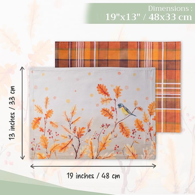 Maison d' Hermine Placemats Set of 4 Reusable 100% Cotton | Cloth Place Mats - Image 4
