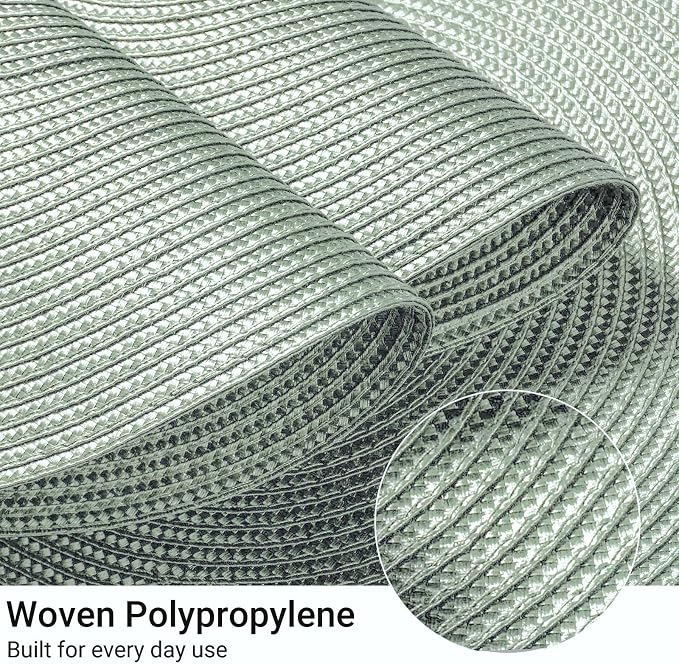 FunWheat Round Braided Placemats Set of 6 Place Mats - Image 4