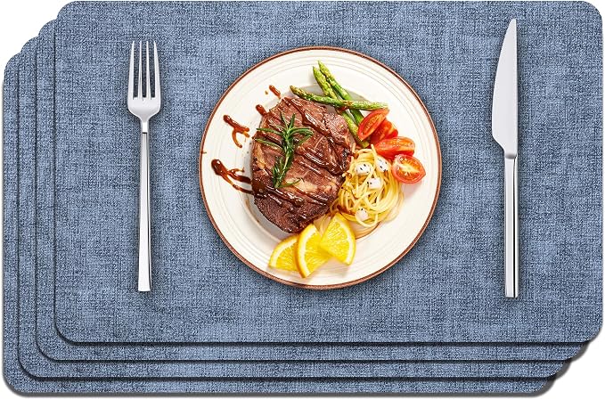 Maxpearl Faux Leather Placemats Set of 4, Suitable by Maxpearl