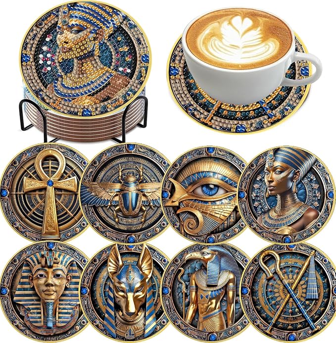 Mrnsiet 8 PCS Diamond Art Coasters Kits by Mrnsiet