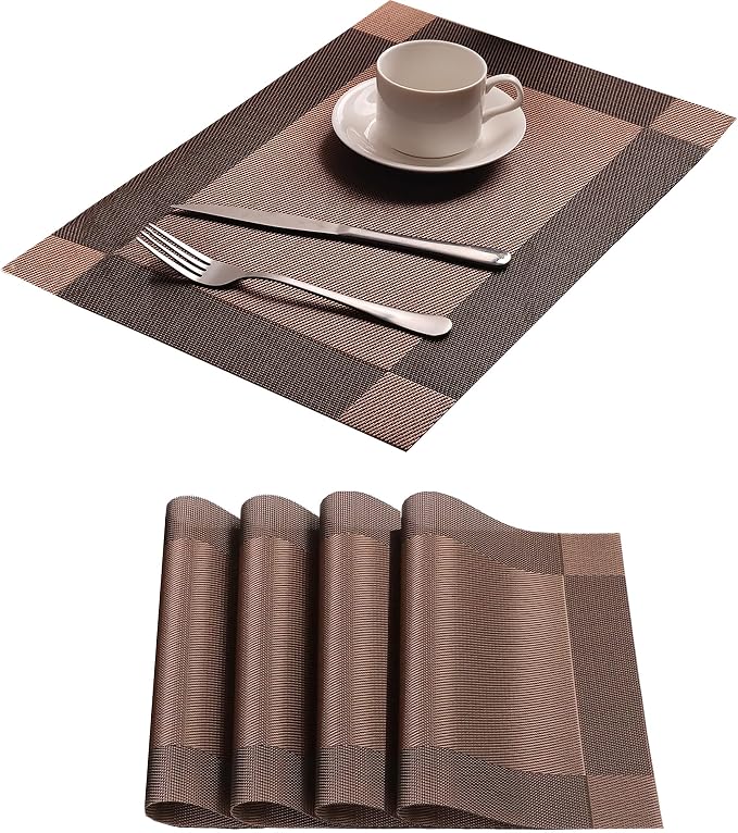 Table Placemats Dining Table Place Mats Set of 4 Heat Resistant Insulation by Yiaizhuo