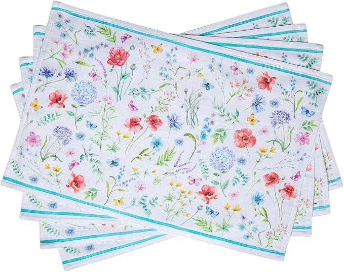 Maison d' Hermine Placemats Set of 4 Reusable 100% Cotton | Cloth Place Mats by MaisondHermine