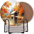 Fall Season Leaves Round Coasters Set of 6 by Unknown