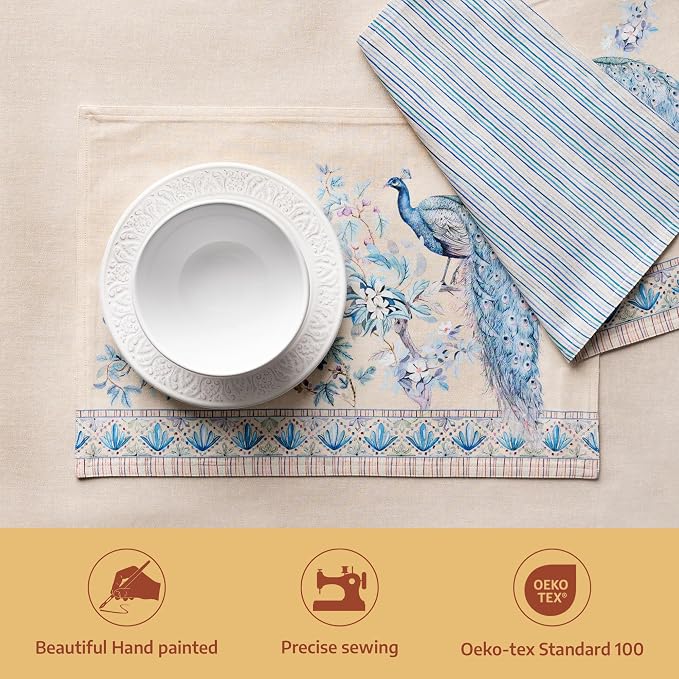 Maison d' Hermine Placemats Set of 4 Reusable 100% Combed Cotton | Cloth Place - Image 2
