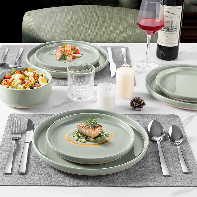 LIANYU Plates and Bowls Sets for 8, 24 Piece China Dinnerware Stoneware Set - Image 4