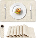 NCUE Vinyl Placemats Set of 6, Heat Resistant, Nonslip Faux Leather Waterproof by NCUE