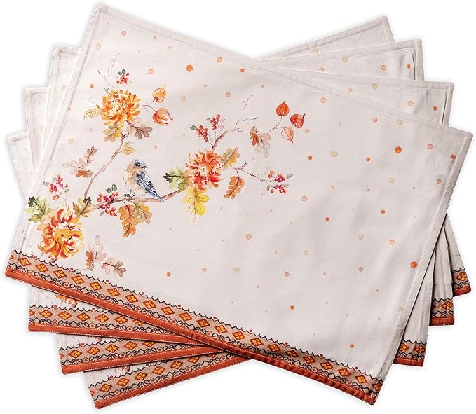 Maison d' Hermine Placemats Set of 4 Reusable 100% Cotton | Cloth Place Mats by MaisondHermine