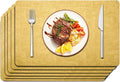 Maxpearl Faux Leather Placemats Set of 6, Light Yellow | Waterproof by Maxpearl