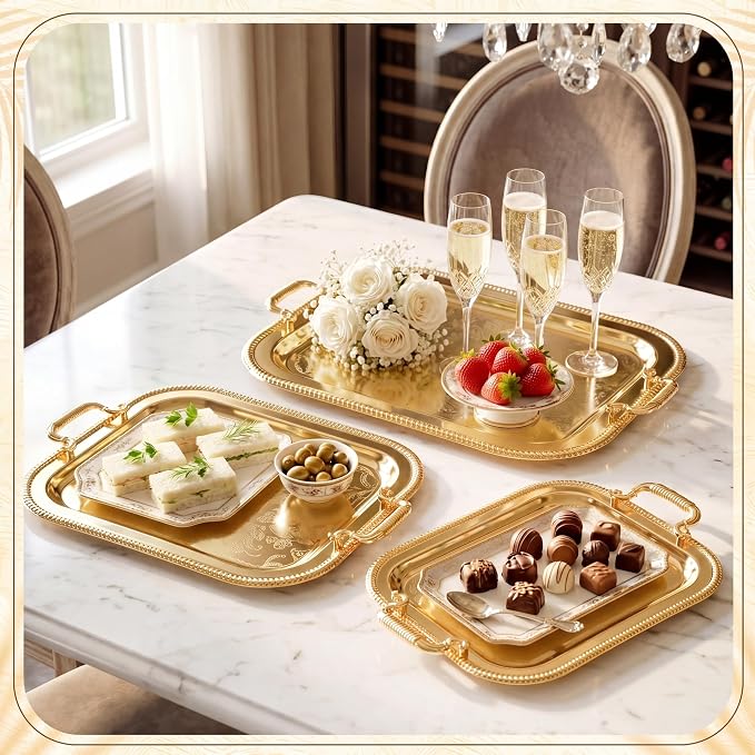 3 Pack Metal Serving Trays - Image 4
